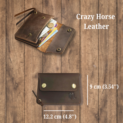 Aevum Vintage-Geldbörse aus Crazy Horse Leder, handgemacht & geräumig