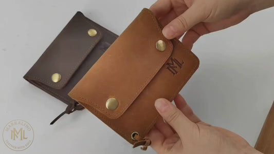 Aevum Vintage-Geldbörse aus Crazy Horse Leder, handgemacht & geräumig